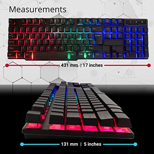 - Orzly Gaming Keyboard | RGB USB | Wired | Rainbow Keyboard -