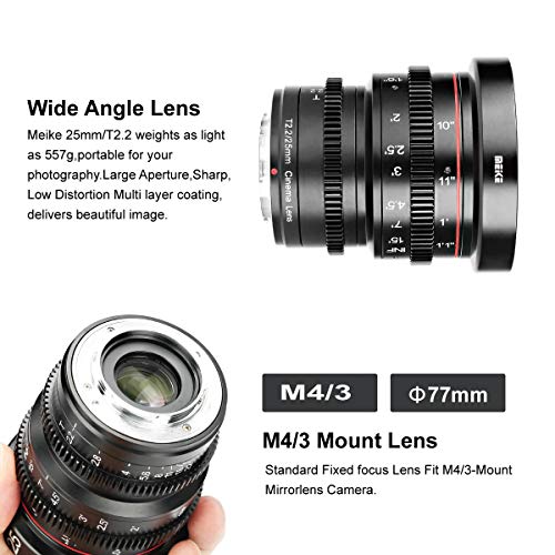 - Meike 25mm T2.2 Manual Focus Prime Mini Cinema Lens -