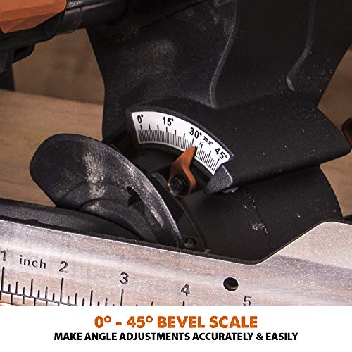 - Evolution Power Tools R255SMS+ Compound Mitre Saw | Multi-Material Cutting Blade | Chop Wood Metal Plastic | 45° Bevel | 50° Mitre Angle | 300mm Slide | 2000 W | 255 mm | 220-240 V -