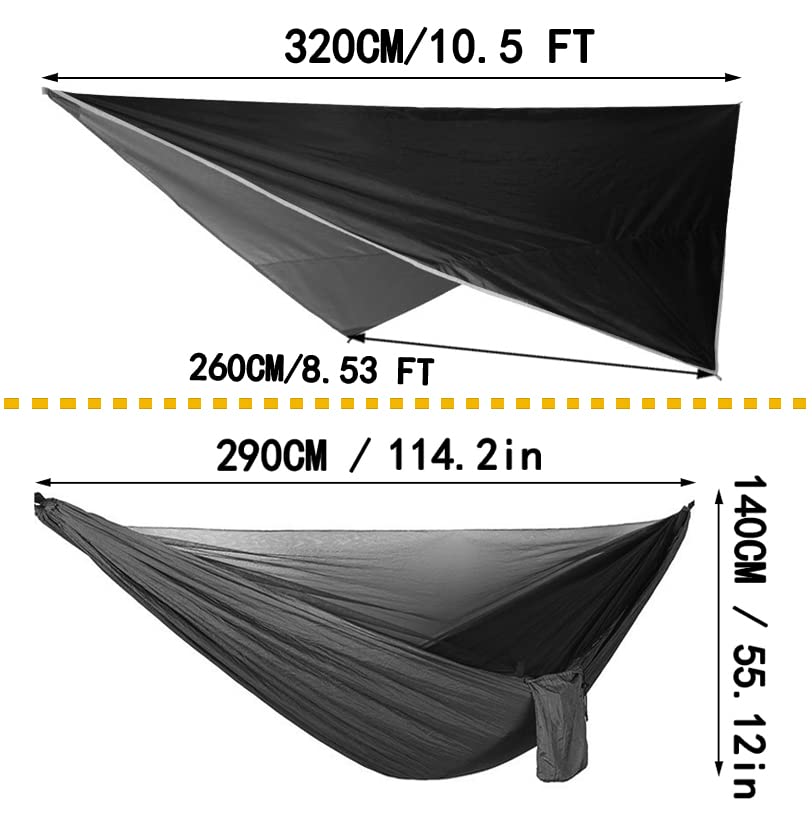 - YCD Camping Hammock Set, Single Double Hammock With Mosquito Net.