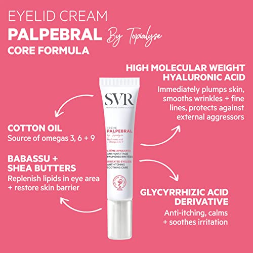 - SVR PALPEBRAL Soothing Eczema Eye Cream | For Dry, Sensitive, Itchy, Flaky Eyelids | For Eyes Prone To Irritation And Blepharitis | Steroid Free | 15ml -