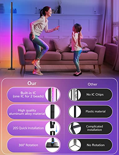 - ibaye Smart LED Floor Lamp | RGB Corner Floor Lamp | Music and DIY Mode | Modern Standing Lamp Compatible With Alexa -