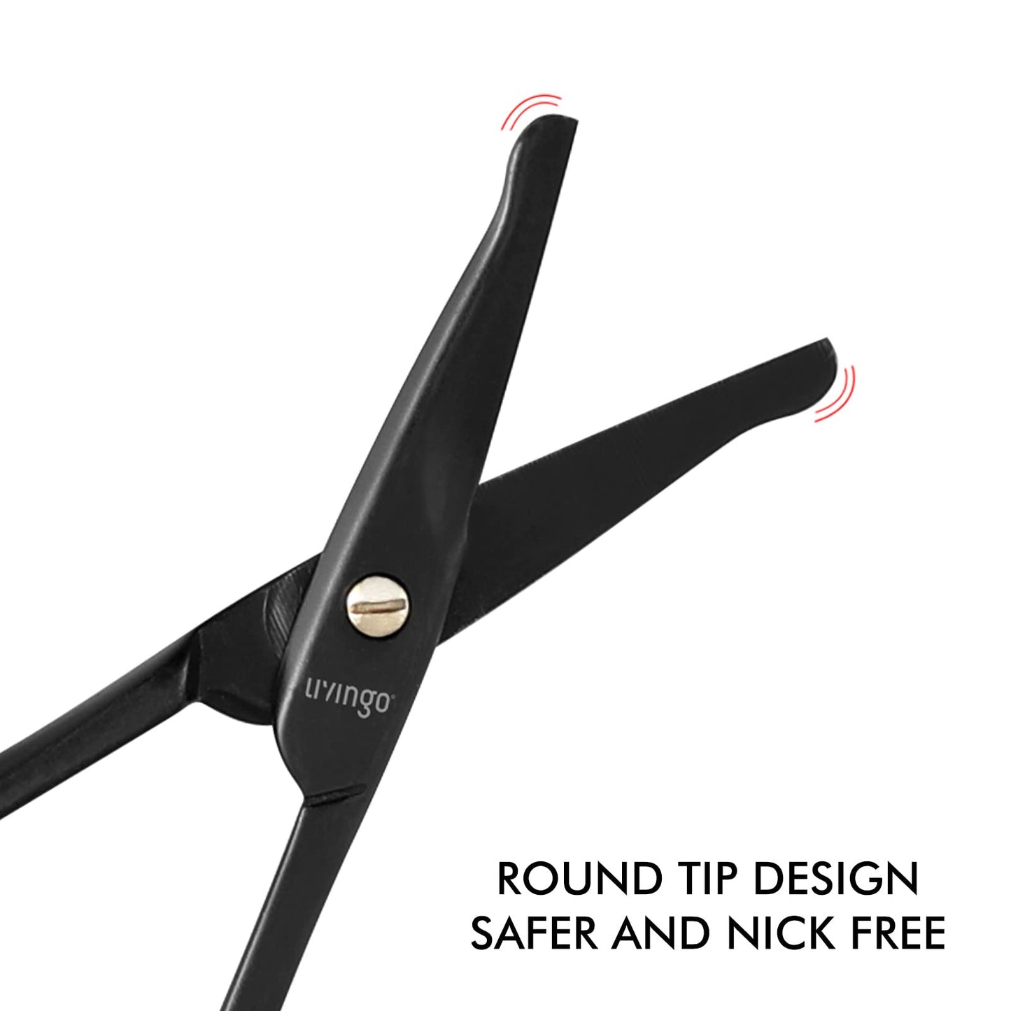 - LIVINGO 9CM Premium Nose Hair Scissors | Curved Safety Blades with Rounded Tip -