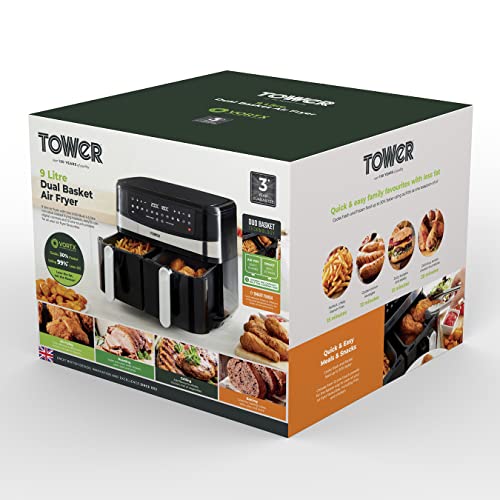 - Tower T17088 Vortx | 9L Dual Basket | Air Fryer -