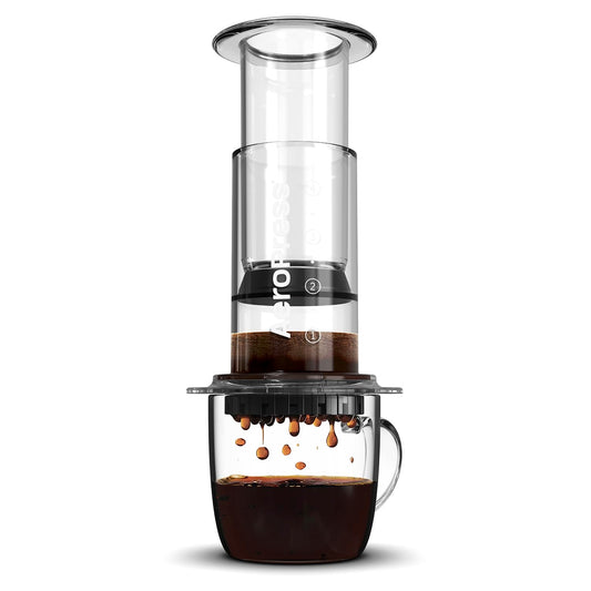 AeroPress Clear Coffee Press – 3 in 1 brew method combines French Press, Pourover, Espresso - Full bodied coffee without grit or bitterness