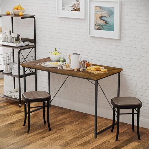 Devoko Computer Desk 100 x 50 x 75 cm, Home Office desk, Study Writing Small Desks, Gaming Deske for Home Workstations, Industrial Design Black Desk Metal Frame, Rustic Brown