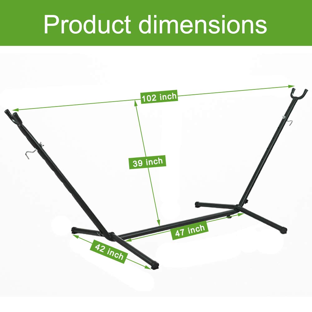 - Goutime 9Ft Double Hammock | Detachable heavy Duty Metal Stand | 550 Pound Capacity | Includes Portable Carrying Bag -