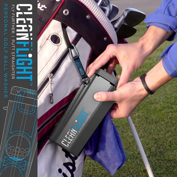 Clean Flight Golf Ball Washer Cleaner – Best Golf accessory Gifts for Men & Women