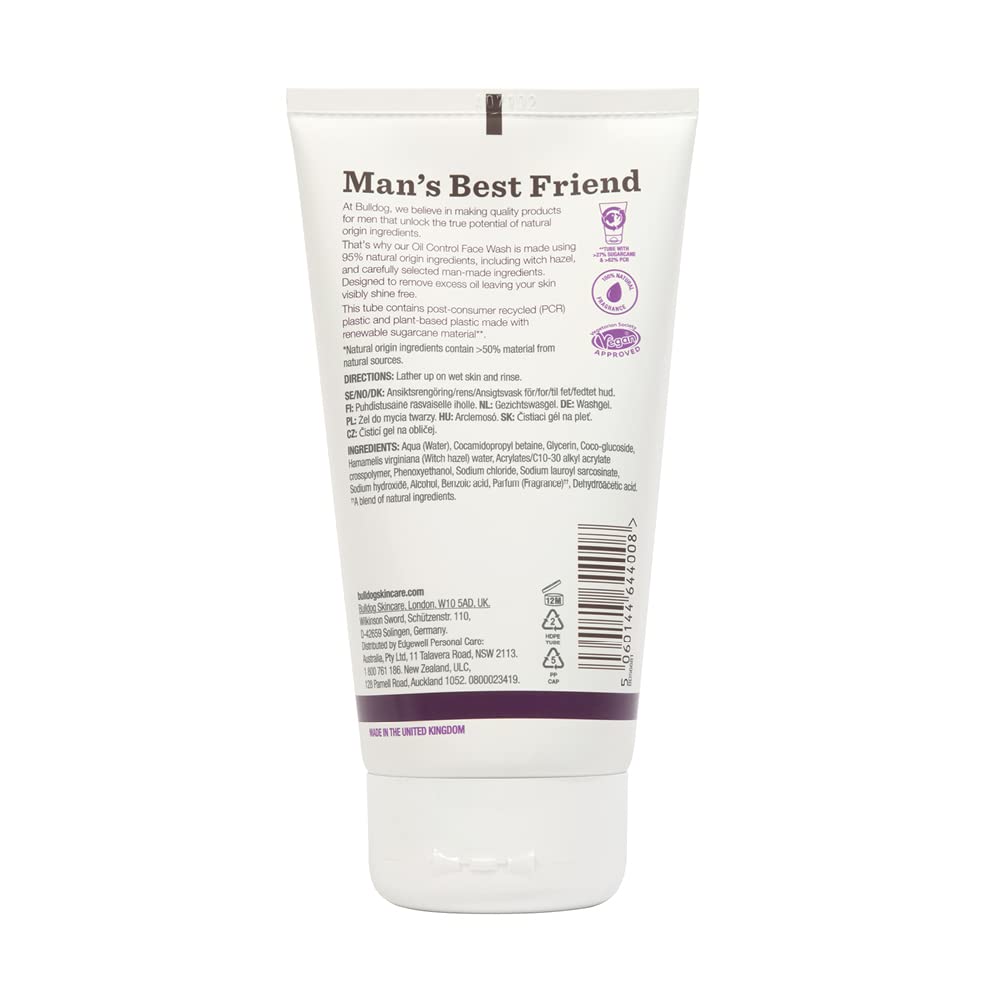 BULLDOG SKINCARE - Oil Control Face Wash For Men | Cleanser for Oily Skin| 150 ml