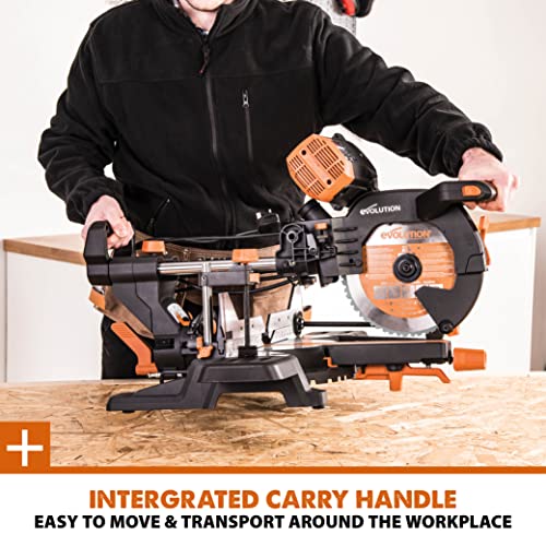 - Evolution Power Tools R255SMS-DB+ Double Bevel Sliding Mitre Saw -