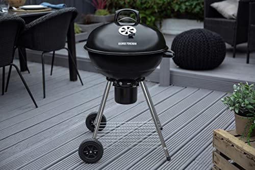 - George Foreman Portable Charcoal BBQ | Round Kettle 47 cm | Adjustable Vent, Integrated Thermometer -