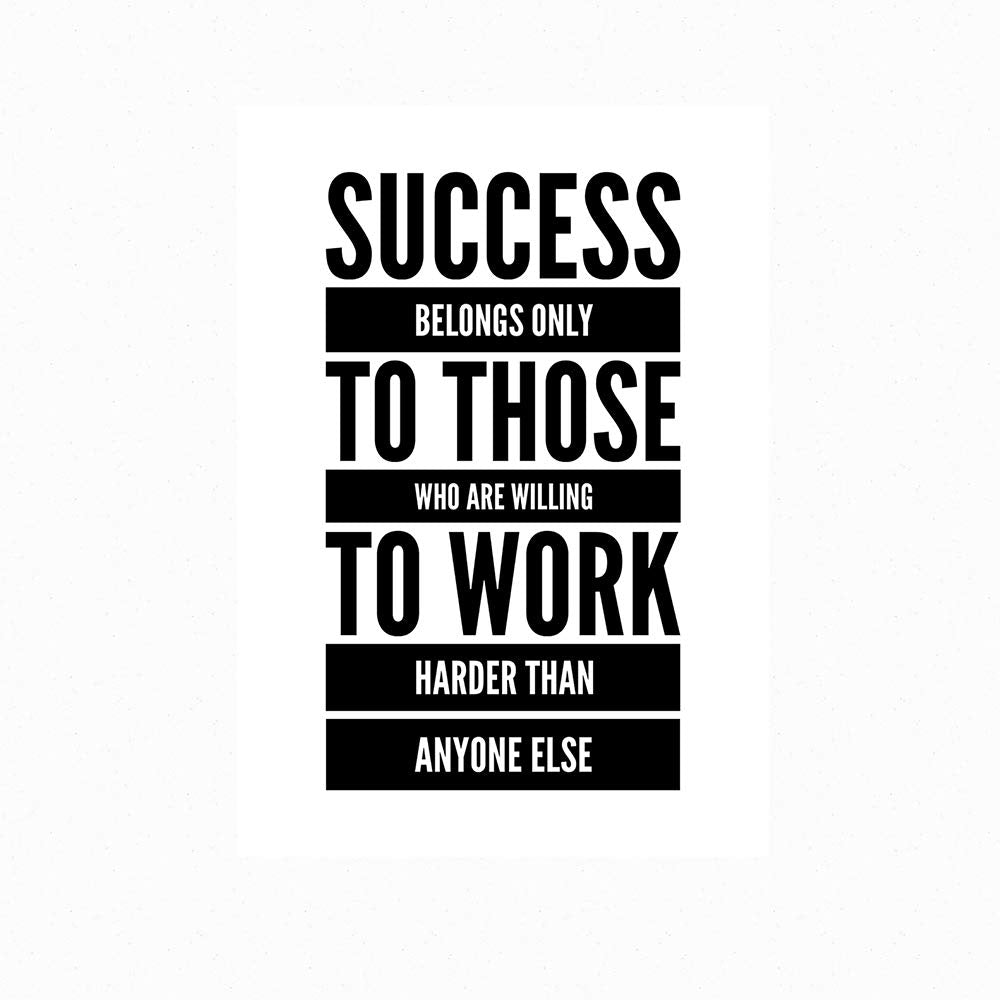 - Stukk Success | Work Hard | Achieve | Positive Motivational Quote Poster Wall Art -