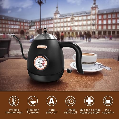 - Electric Gooseneck Kettle | Pour Over Coffee Kettle | 100% Stainless Steel -