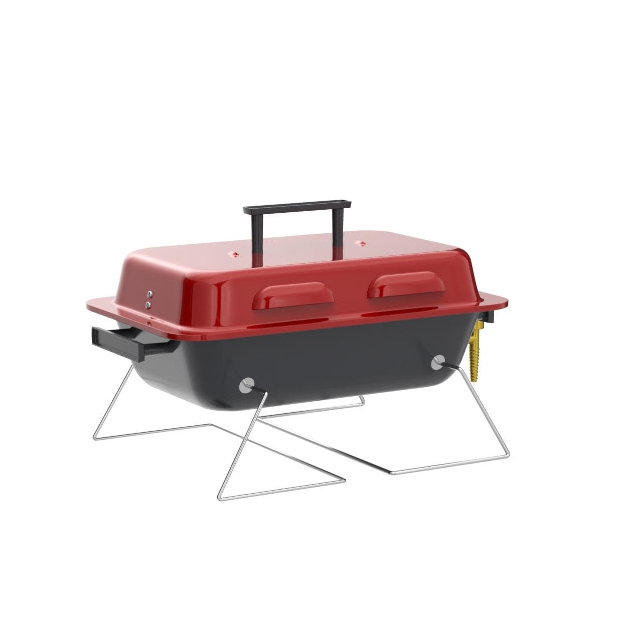 BillyOh Foldable Picnic and Camping BBQ Red Table Top Camping Barbecue with Lid Lightweight and Compact