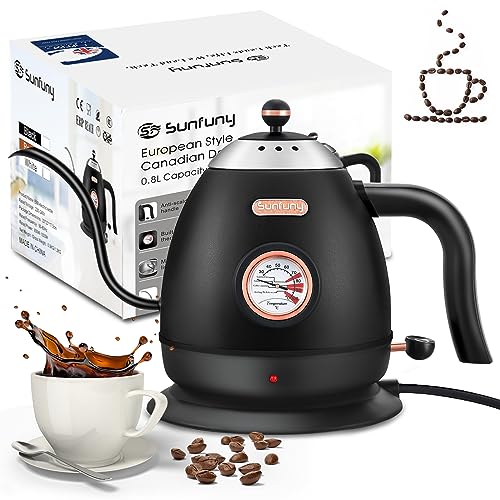 - Electric Gooseneck Kettle | Pour Over Coffee Kettle | 100% Stainless Steel -