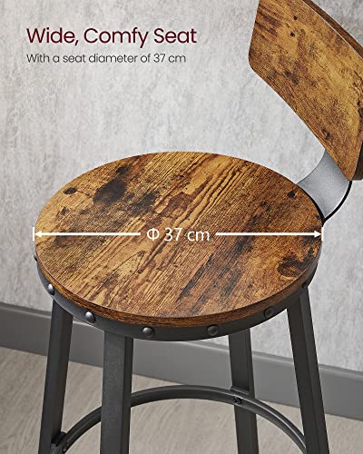 - VASAGLE Bar Stools, Set of 2 Tall Bar Stools -