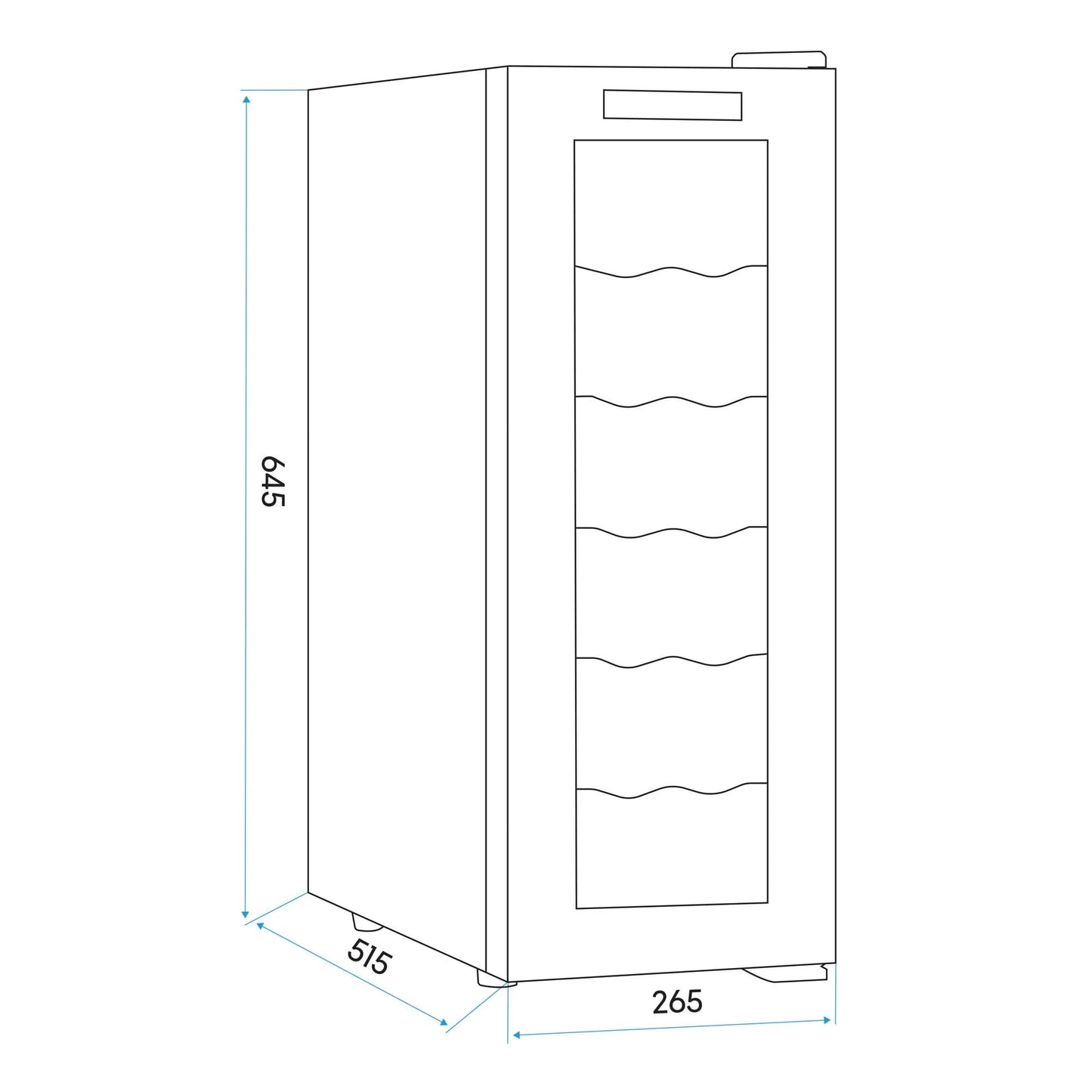 Baridi 12 Bottle Wine Cooler with Digital Touch Screen Controls & LED Light, Black - DH73