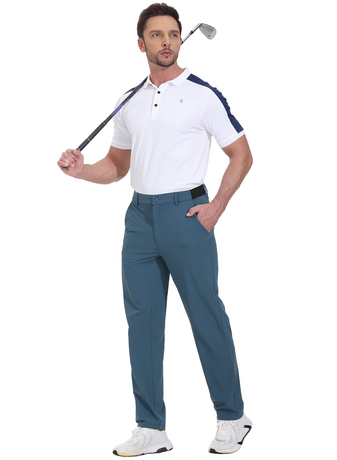 - donhobo Men's Stretch Golf Pants | Men's Outdoor Trousers | Lightweight Quick Dry Elastic Waist Casual Hiking Pants -