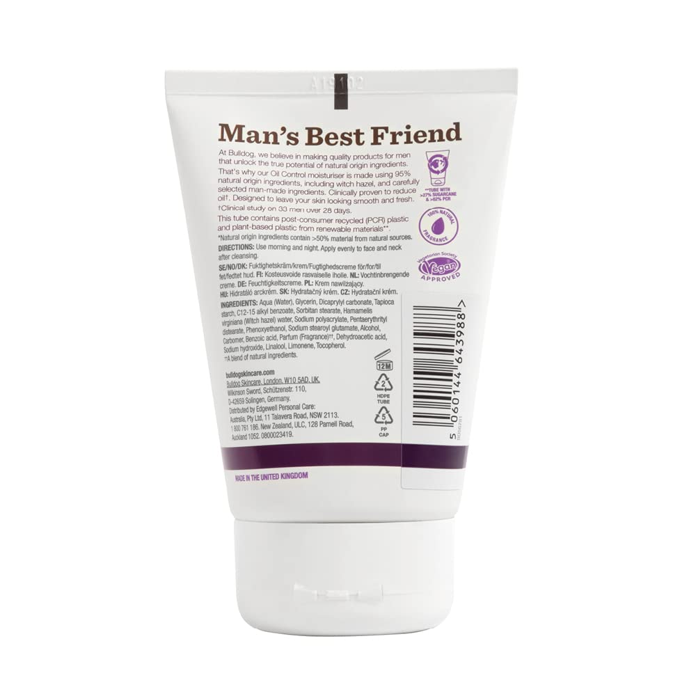 BULLDOG SKINCARE - Oil Control Moisuriser For Men Smooths and Mattifies 100 ml