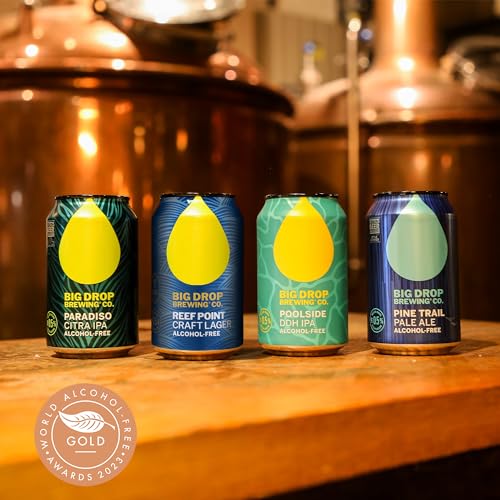 Big Drop Paradiso Citra IPA - Naturally Brewed Alcohol Free Beer with a Citrus Zing - Vegan & Gluten Free (12 x 330ml Cans)