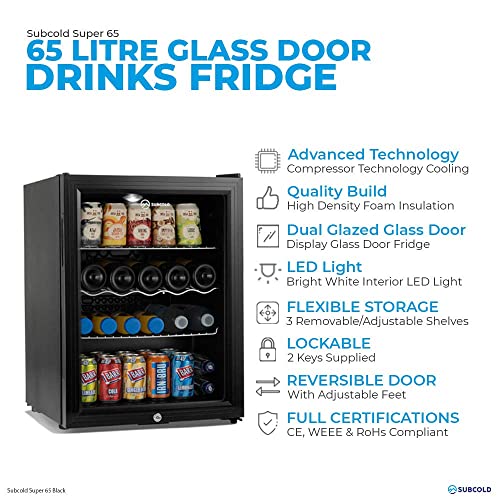 - Subcold Super65 LED | Table-Top Fridge | 65L Beer, Wine & Drinks Fridge -