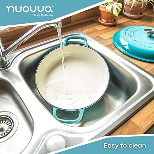 - Shallow Cast Iron Casserole with Lid | Non Stick Dutch Oven Pot | Oven Safe -