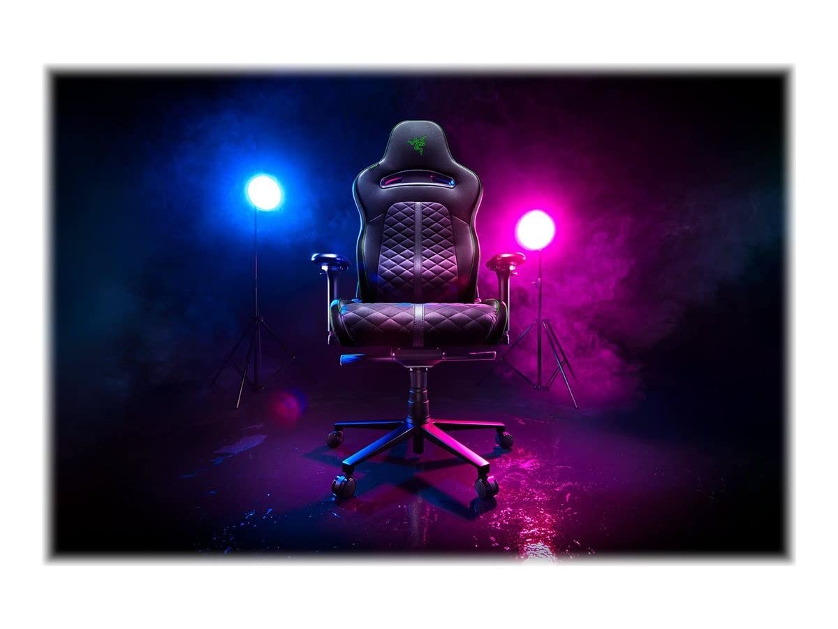 - Razer Enki | Gaming Chair With Integrated Lumbar Support | Foam Padding | Head Cushion | Height Adjustable | Green -