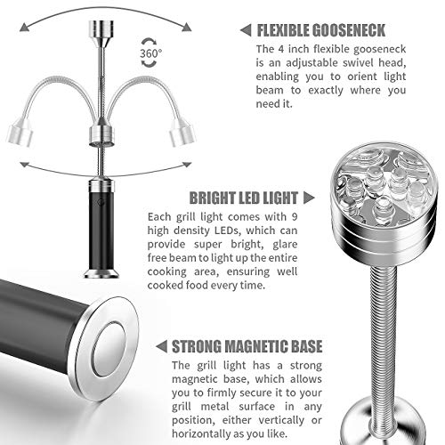 - MojiDecor BBQ Barbecue Grill Light | Magnetic 360 Degree Adjustable BBQ Light -