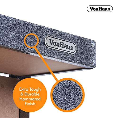 - VonHaus Garage Work Bench with Pegboard - Metal and Wooden Workbenches - Suitable for Most Garage Equipment - Garage Workbench Containing - Storage Drawer