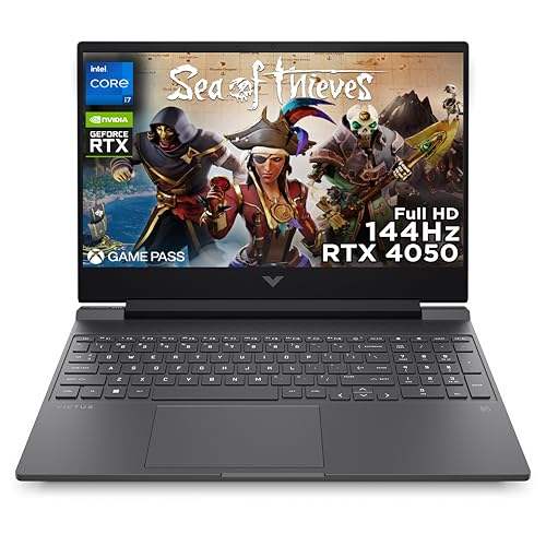 - HP Victus 15" Gaming Laptop, Intel Core i7-12650H | 16 GB RAM | 512 GB SSD | NVIDIA GeForce RTX 4050 Graphics | FHD Display | 144Hz -