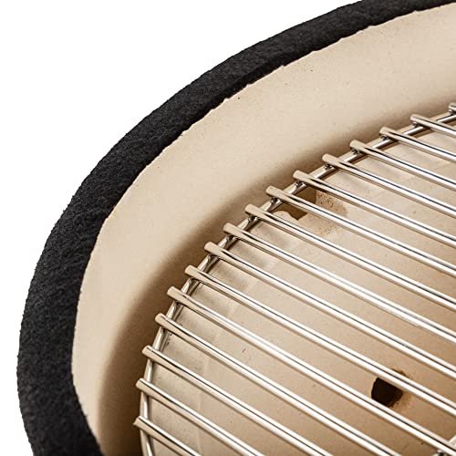 - Fire Mountain 15" Mini Ceramic BBQ Kamado Grill | Egg BBQ, Fitted Cover, Portable Charcoal BBQ Grill -