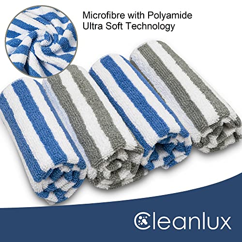 CLEANLUX Microfibre Cleaning Cloths - Commercial Grade 12 Pack 300GSM - 32 x 32cm - Multi Purpose Lint Free Cloth, Washable & Reusable Kitchen Bathroom Car Cloths Microfiber Home (Pack 12)
