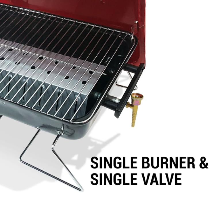 BillyOh Foldable Picnic and Camping BBQ Red Table Top Camping Barbecue with Lid Lightweight and Compact