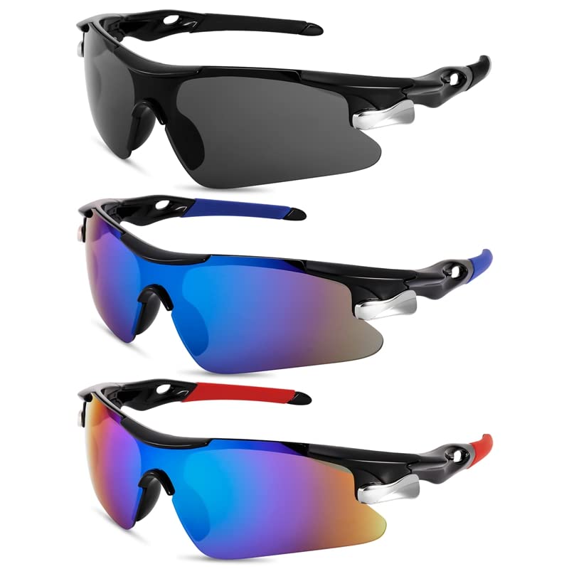 - Firtink 3 Pack Polarized Sports Sunglasses | Fashion Windproof Cycling Glasses -