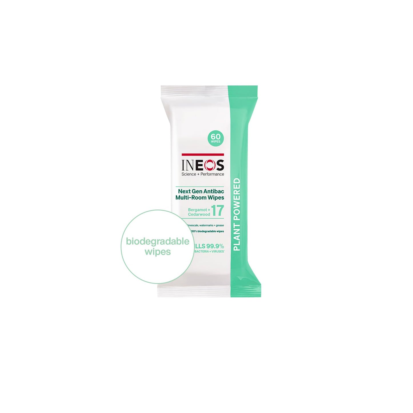 - INEOS Next-Gen | Antibac Multi-Room Disinfectant Biodegradable 60 Wipes -