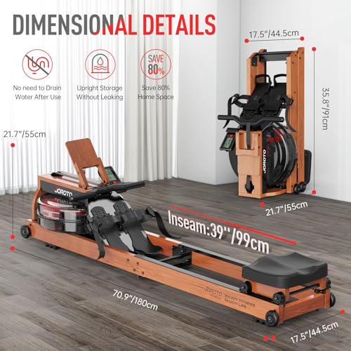 - JOROTO Rowing Machine For Home Gym | Oak Wood Foldable Rower Machine -