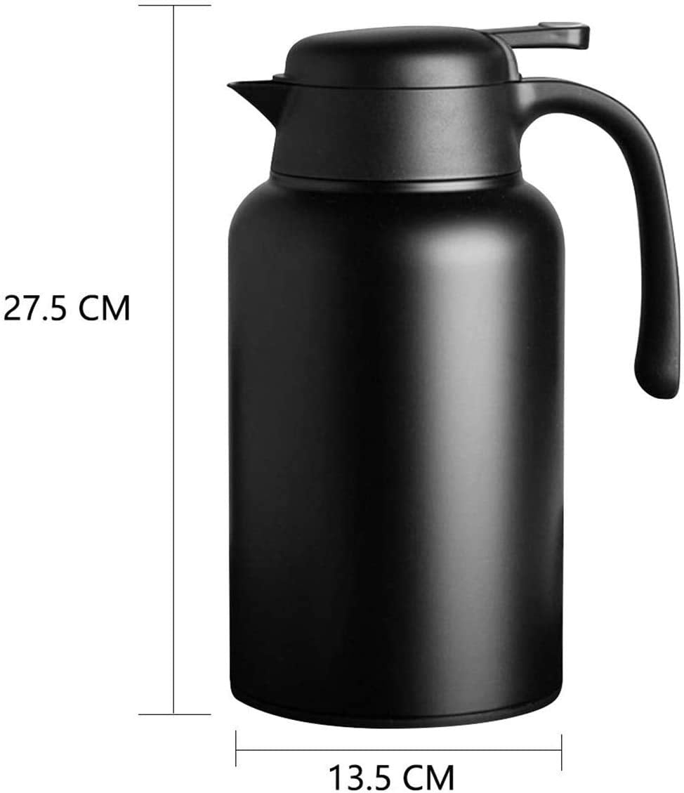 - Luvan 2L Thermal Carafe | Stainless Steel Double Walled Vacuum Insulated Coffee Carafe -