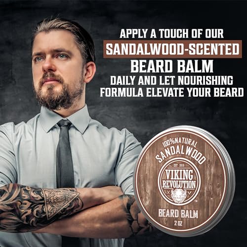 - Viking Revolution - Beard Balm - Natural Beard Balm For Men With Argan & Jojoba Oils -
