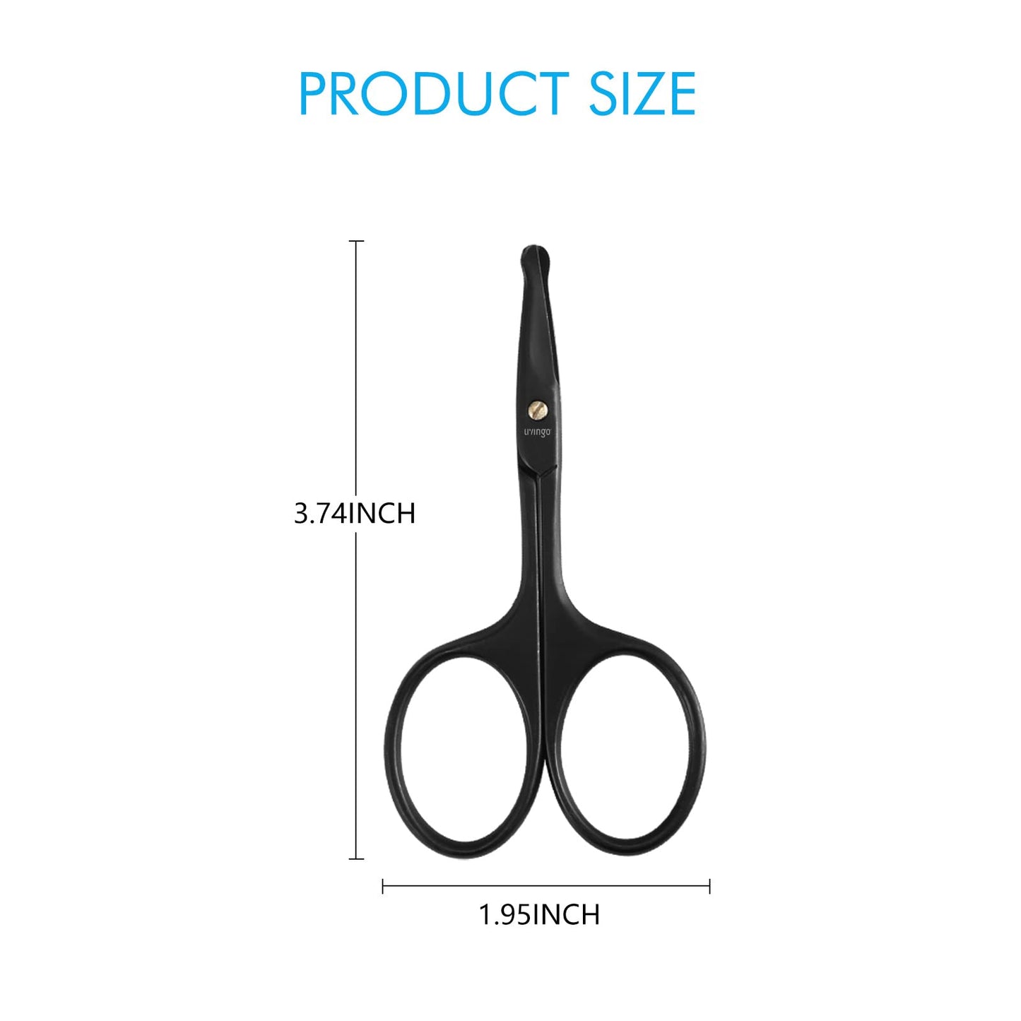 - LIVINGO 9CM Premium Nose Hair Scissors | Curved Safety Blades with Rounded Tip -