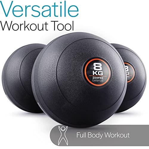 Core Balance Slam Ball No Bounce Medicine Exercise Ball Heavy Duty PVC for Strength Training (8kg)