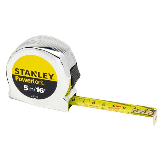 - Stanley | Metric/Imperial Tape Measure | Powerlock with 19mm Blade | 5m/16' -