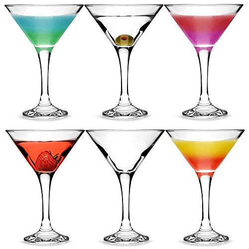 bar@drinkstuff Essence Martini Cocktail Glasses 175ml - Set of 6 - Gift Boxed Classic V Shaped Martini Glasses for Serving Cocktails