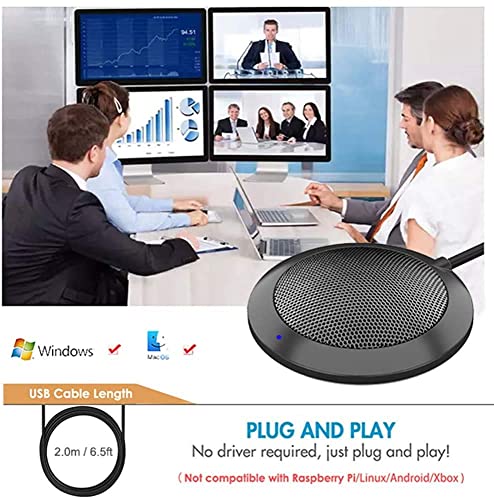 Conference USB Microphone, Computer Desktop Mic with LED Indicator, TKGOU Plug & Play Omnidirectional Condenser PC Laptop Mics for Online Meeting,Class,Skype,Recording,Chatting,Zoom,(Windows/Mac OS X)