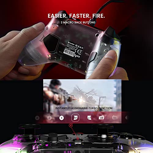 - GameSir T4 Kaleid Transparent PC Controller | Wired Gaming Controller for PC/Switch/Android TV Box, Plug and Play Gamepad Joystick | Hall Effect Sticks/Analog Triggers | 3.5mm Audio Jack -