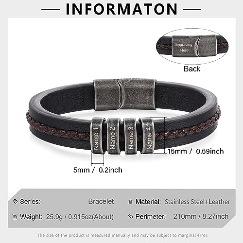 - Personalised Name Bracelets for Men | Infinity Leather Bracelet to My Man -