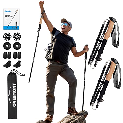 - Overmont Walking Poles | 2 Pack Collapsible Aluminum Walking Sticks -