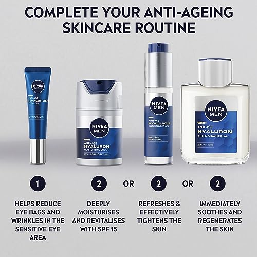 - NIVEA MEN Anti-Age Hyaluron Eye Cream | (15ml) | Men's Eye Cream with Hyaluronic Acid -