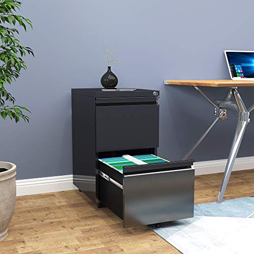 - YITAHOME Mobile Filing Cabinet with 2 Lockable Drawers