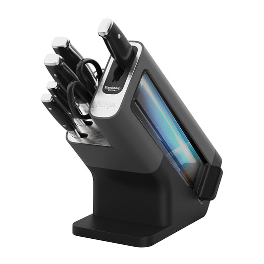 - Ninja Foodi StaySharp Knife Block | Integrated Sharpener | 5 Knives and Scissors (1 pair) -