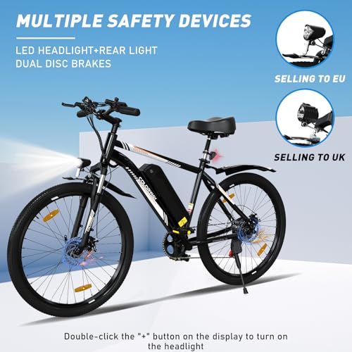 COLORWAY Electric Bike for Adults, 26" Mountain Bike, Electric Bicycle Commute E-bike with 36V 15Ah Removable Battery, LCD Display, Dual Disk Brake,Range up to 45-100km.